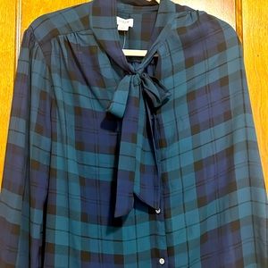 J. Crew Plaid Blouse